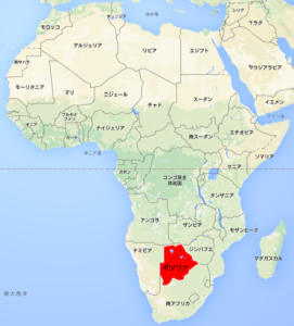 アフリカ-ボツワナ地図
